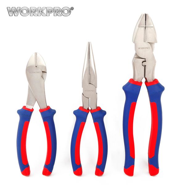 

workpro 7" 8" 9" electrician pliers set cable wire cutter hand tool set
