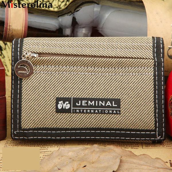 

misterolina causal style canvas wallet short three fold design men wallets zipper coin purse card holder h00101, Red;black