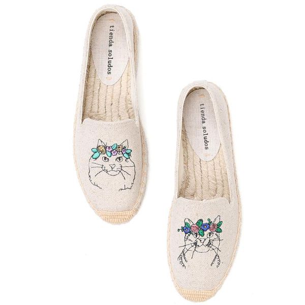 

tienda soludos woman casual shoes embroider espadrilles women loafers lady driving flats women causal espadrille comfortable, Black
