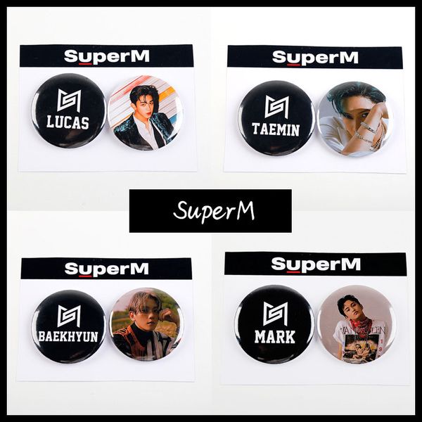 

kpop superm mini super  jopping badges pins bag brooches kai lucas taemin taeyong baekhyun ten mark ljj798, Gray