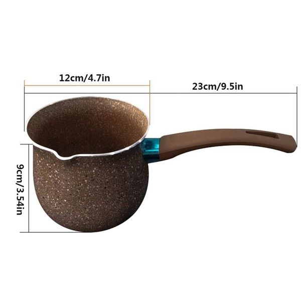 

mini milk pan with pour spout,nonstick alloy aluminum butter warmer with heat-resistant bakelite handle saucepans(depth:9cm) other bakeware