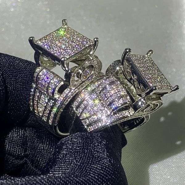 

размер 5-10 перевозка груза падения способа год сбора винограда ювелирных изделий стерлингового серебра 925 pave белый сапфир cz алмазный ве, Slivery;golden