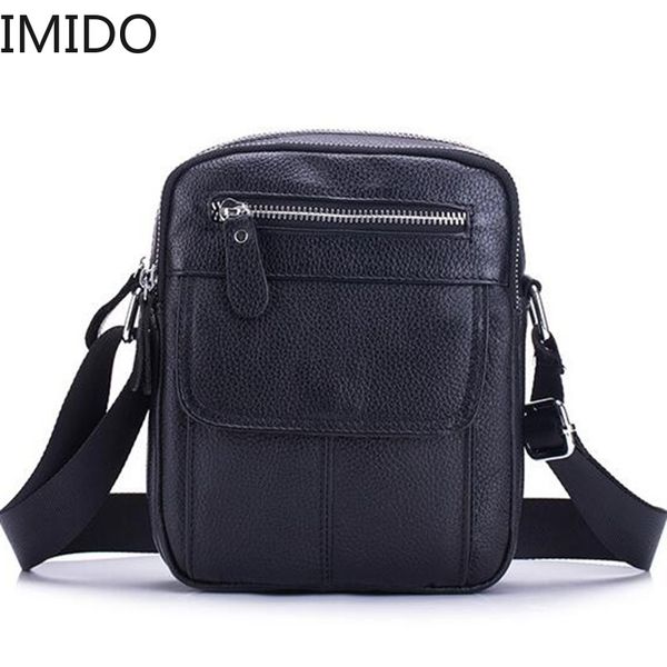 

imido 2019 new genuine leather bag men messenger bags men's crossbody bag small sacoche homme satchel man satchels shoulder bags