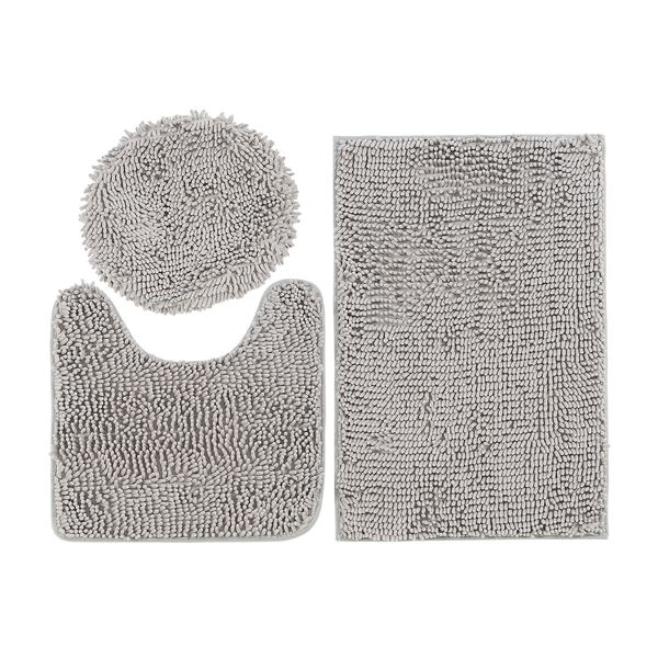 

3pcs/set microfiber anti-slip toilet carpet chenille plush bathroom floor mat dining room living room carpet machine washable