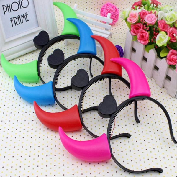 

halloween party festival карнавал хэллоуин рога оголовье светодиодный подсветка рога шапка головной убор красный зеленый синий розовый