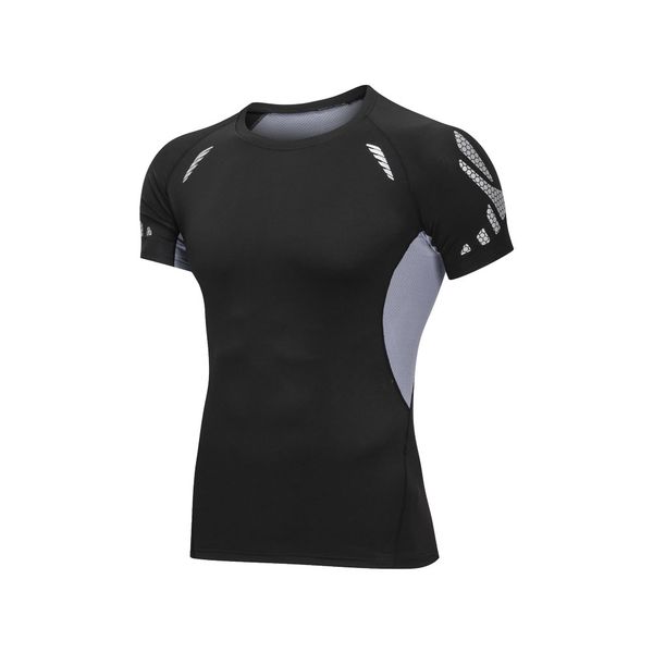 

men quickly dry breathable sport gym shirt men fitness tights soccer jerseys running t-shirt men's sportswear, Black;blue