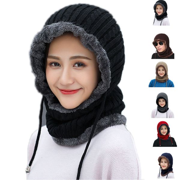 

women men braided knit beanies coral velvet lining hat girls boys warm cap winter accessory