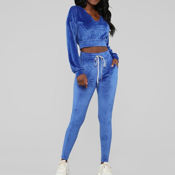 

loozykit women casual long sleeve v-neck two pieces sports set tracksuit high waist pants outfit drawstring fitness set, White;red