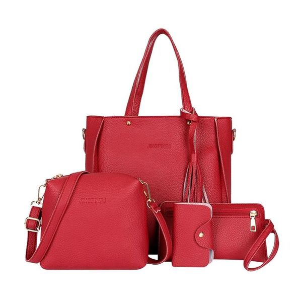 

women handle bags female composite bags women messenger handbag set pu leather wallets key bag set