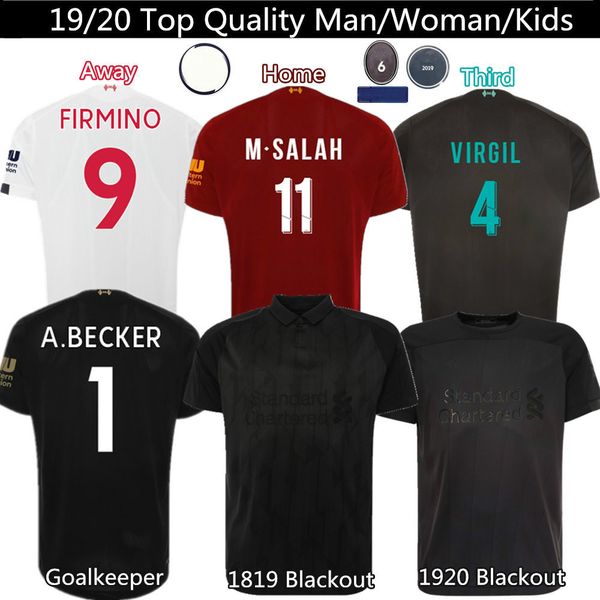

Salah firmino virgil home long leeve away third blackout man woman kid occer jer ey 19 20 thailand goalkeeper occer track uit xxxl, Black