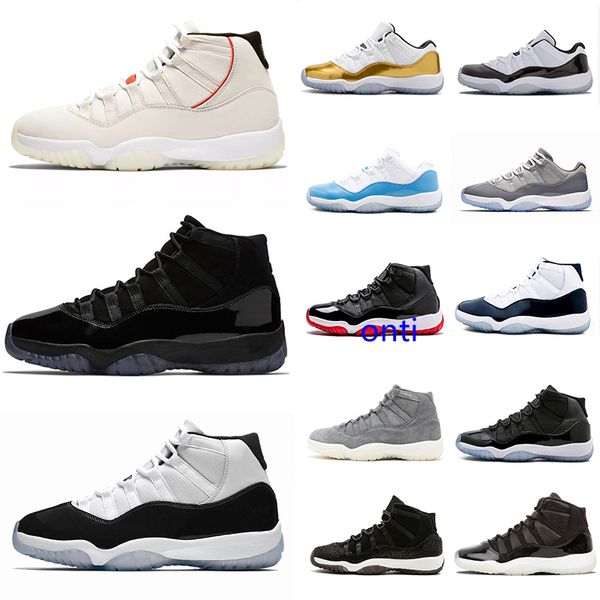 

designer basketball shoes concord high 45 11 xi 11s cap and gown prm heiress gym red chicago platinum tint space jams sports sneakers, Black