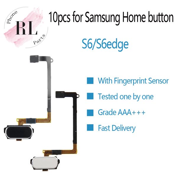 

10pcs for samsung galaxy s6 g920f s6 edge g925f home return button key flex cable ribbon with finger print,mix color replacement