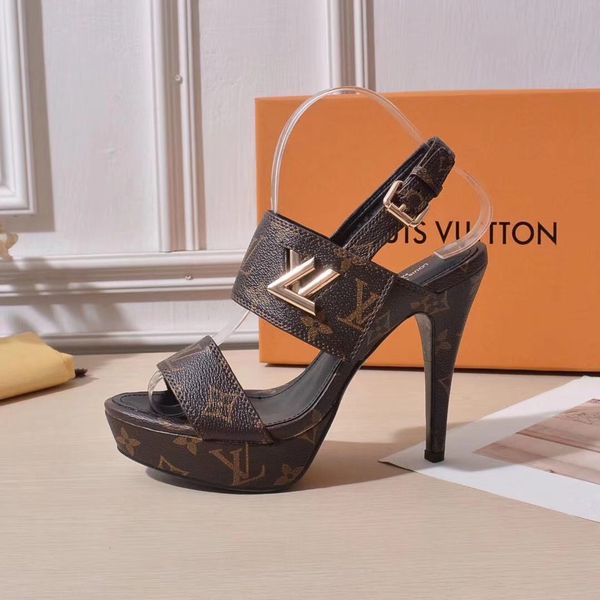 

summer style luxurys leather fashion women's designers high heel sandals color mixing ladies pump sandals ing, Black