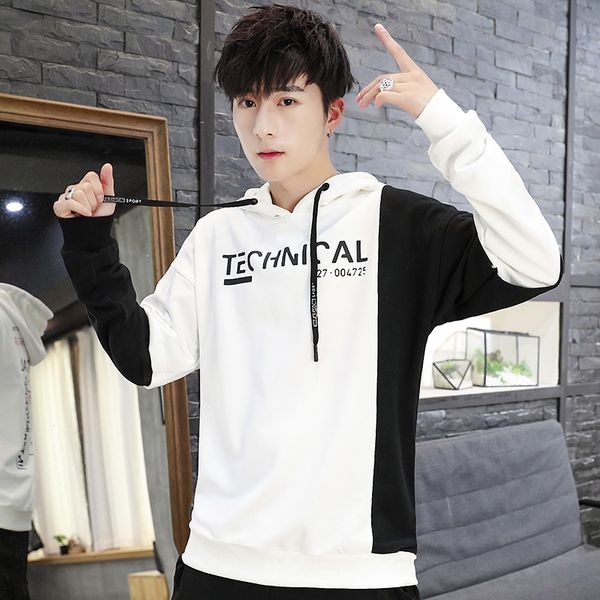 

nxh oversize hoodies men hip hop hoodie sweatshirt spandex mens white yellow harajuku streetwear, Black