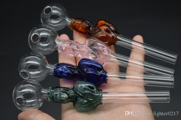 billige 14cm bunte schöne sexy gerade Glasölbrennerrohre tragbare Miniglasölrohrrohre rauchende Glaswasserpfeife