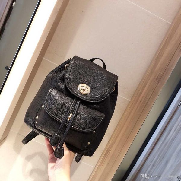 

the women's 2020 new washing bagbackpack bagleather leisure backpack women's fashion leather bag phk0d student package, Black;red