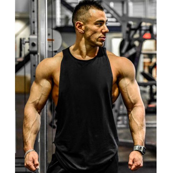 

взрывы мужского vest deep dig хлопок фитнес blank жилет плечо спорт vest оптовый естественный цвет футболка горячие, White;black