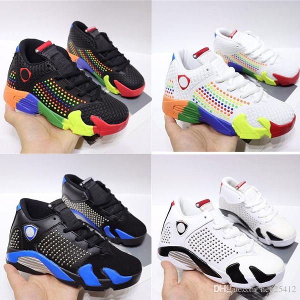 

infant xiv 14s kids basketball shoes white university red sneakers black varsity royal chrome children boy girl trainers