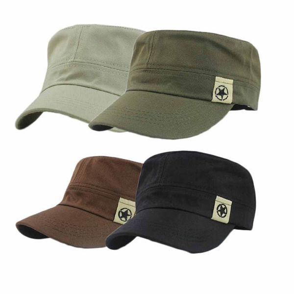 

green military hats flat cap sunscreen roof military hat cadet patrol bush hat baseball field cap cf chapeu masculino #smt, Blue;gray