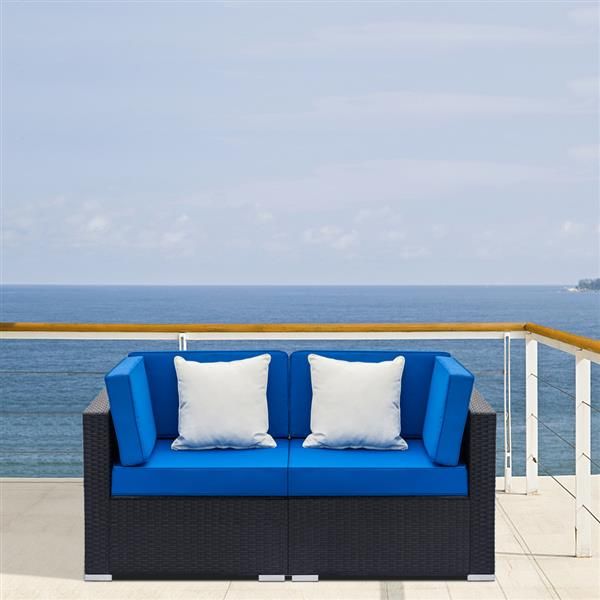 

ship from usa peach tree wicker loveseats patio sectional corner sofa all weather rattan outdoor thick sofa set