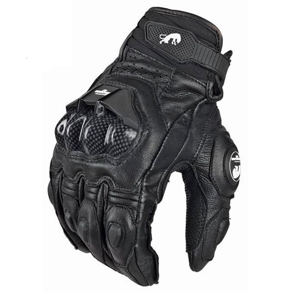

leather racing glove motorcycle gloves ride bike driving bicycle cycling motorbike sports moto racing gloves, Black