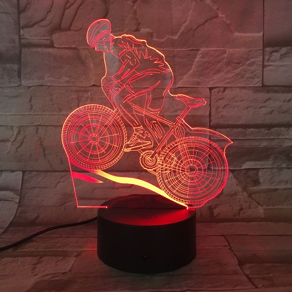 

mountain bike sport touch table lamp 7 colors changing desk lamp 3d lamp novelty led night lights usb light 3d-824