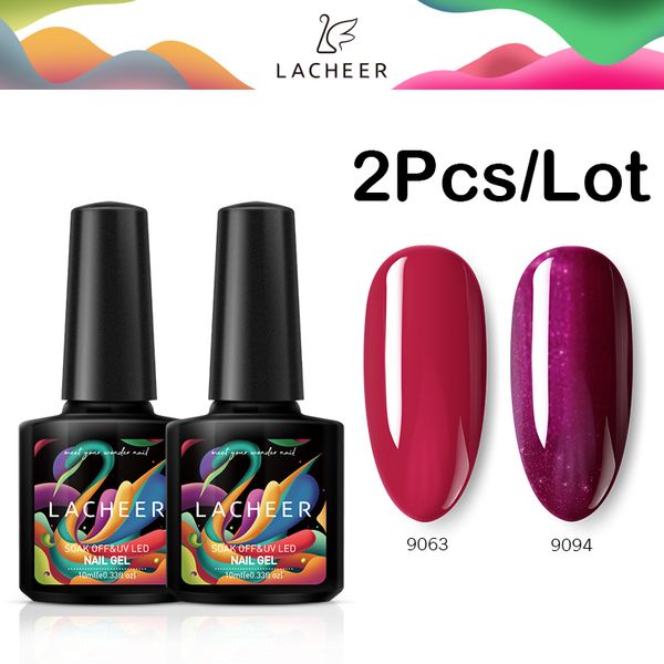 

lacheer uv gel nail polish nail art set diy semi permanent led polish varnish kits soak off long lasting uv hybrid lacquer, Red;pink