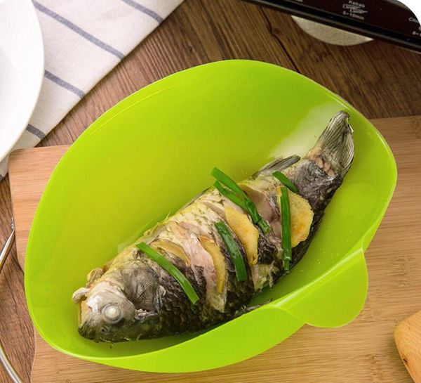 

new silicone foldable bowl fish food vegetable bowl kitchen cooking baking tools multifunction steamed fish bowl h165