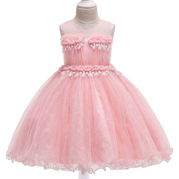 

2020 summer toddler girl dress kids dresses for girls clothes children little bridesmaid lace princess dress wedding party, Red;yellow