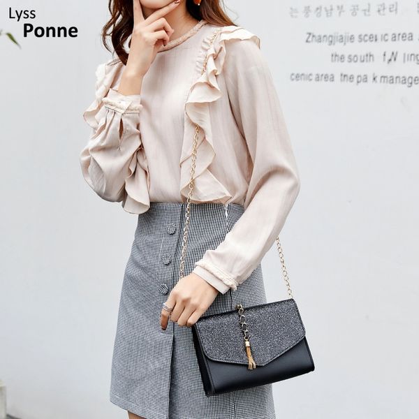 

женщины кисточки сумка кожи кисточка мешок плечо девушка hit color crossbody для дашь болс feminina кошельки клатчи