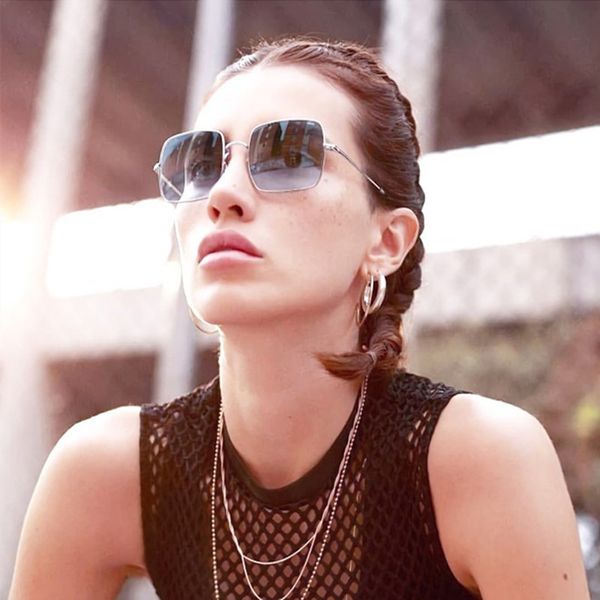 

women's oversized square mirrored sunglasses brand designer sunglasses vintage women man fashion sun glasses oculos de so gafas 1971, White;black
