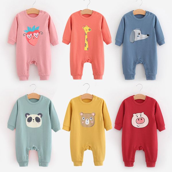 

autumn 100% cotton baby romper baby clothing cartoon girl rompers long sleeve kawaii solid jumpsuit 2020, Blue