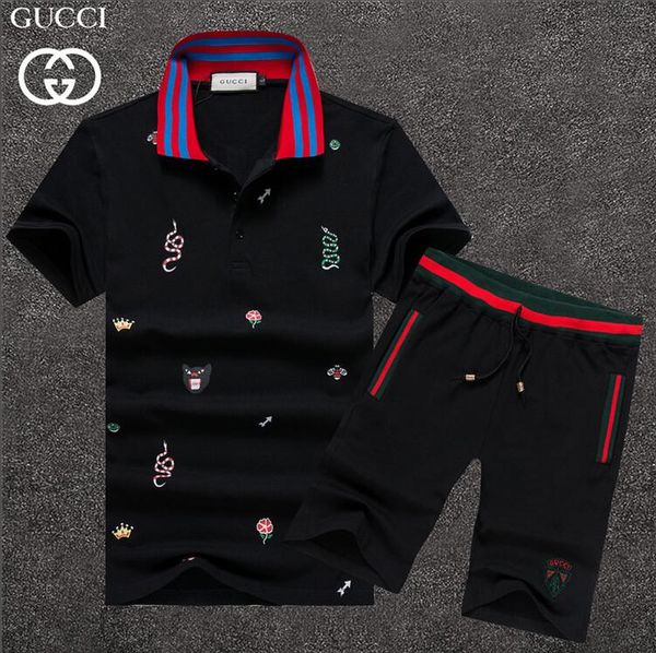 

New fa hion for men clothe 71u 67ci embroidery cat letter track uit men 039 polo hort hirt breeche uit port uit tee hipping