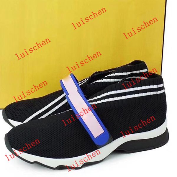 

2018 new speed sock speed trainer running shoes for women sports shoes speed stretch-knit mid sneakers, Black