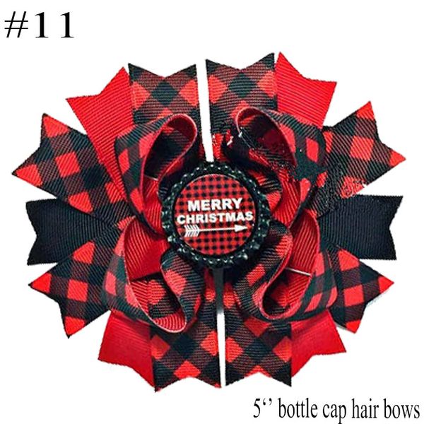 

24pcs buffalo plaid bows christmas hair bows with clips plaid kids girls princess handmade boutique, Slivery;white