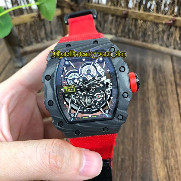 

8 color rm 35-02 nadal ntpt carbon fiber case skeleton dial japan miyota automatic rm35-02 mens watch nylon strap sport watches, Slivery;brown
