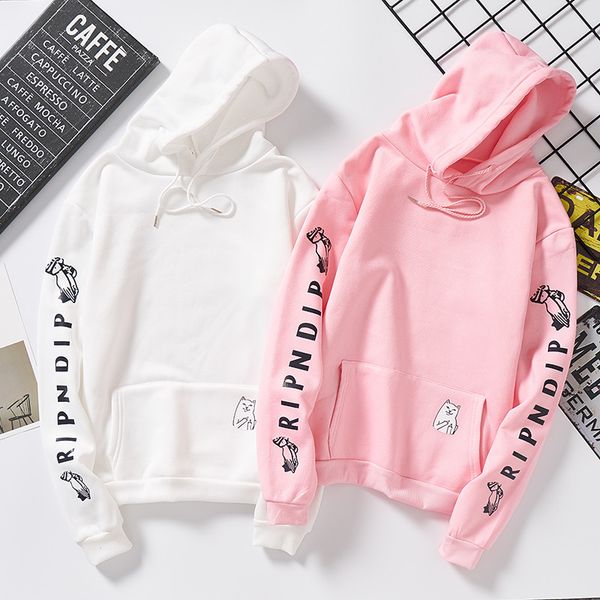 

2021 casual hoodie printed sweatshirt women's loose pure color pullovers tall waist spring/autumn short style femmes hooded, Black