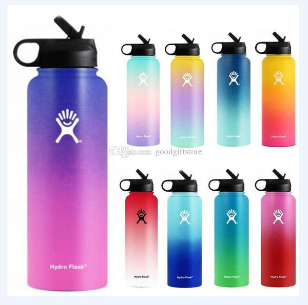 

32oz/40oz hydro flask vacuum insulated 304 stainless steel water bottles wide mouth vacuum large capacity outdoor hydration gear new
