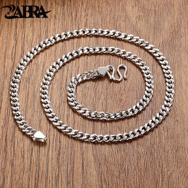 

zabra 925 sterling silver 5mm 50cm horsewhip chains necklace for men high polished vintage thai silver retro jewelry for male