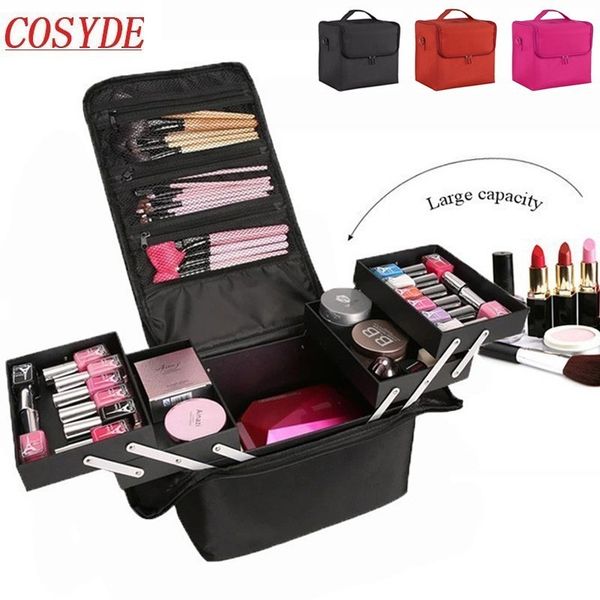 

new 2018 professional empty makeup organize bolso mujer cosmetic case travel large capacity toiletry bag suitcases
