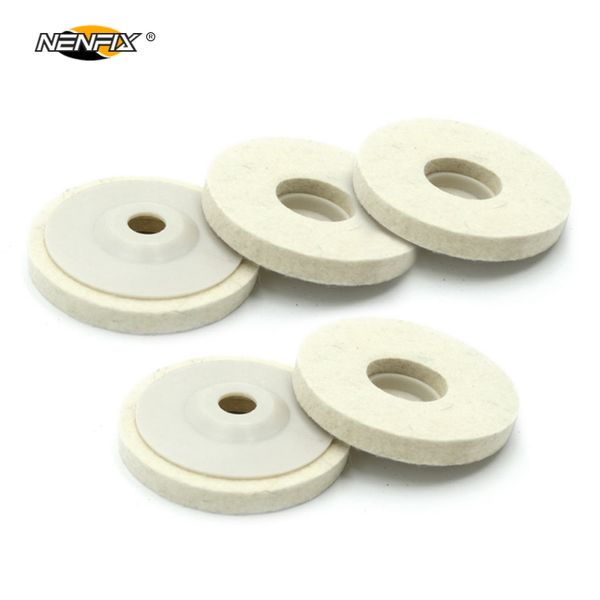 

1/3/5pcs 4' wool felt polish wheel disc pad angle grinder buffing wax metal felt polisher disc pad rotary tool abrasive grinding