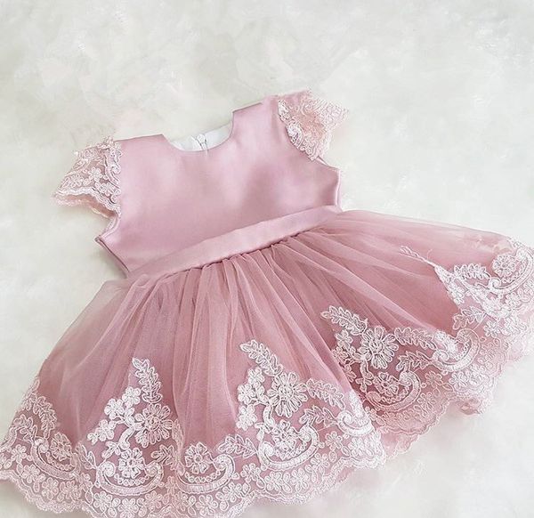 

infant baptism flower girl dresses children dress big bow party summer princess baby girl wedding 1 year birthday dress birthday y190516, Red;yellow