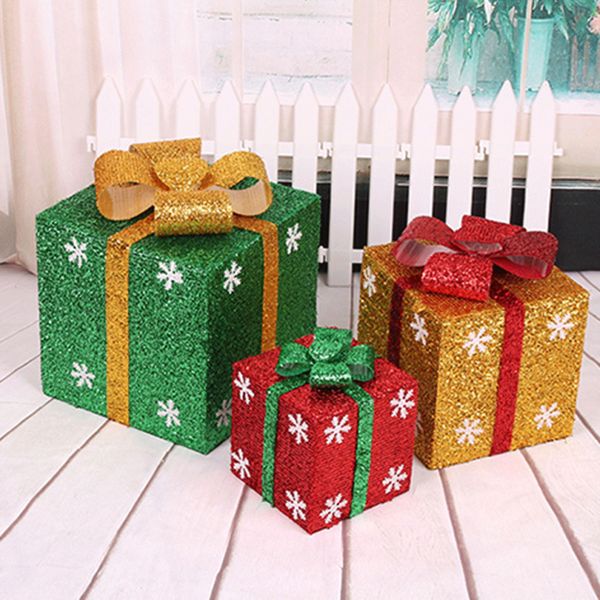 

2020 merry christmas eve gillter gift box large xmas present wrapping boxes red ribbon lids us