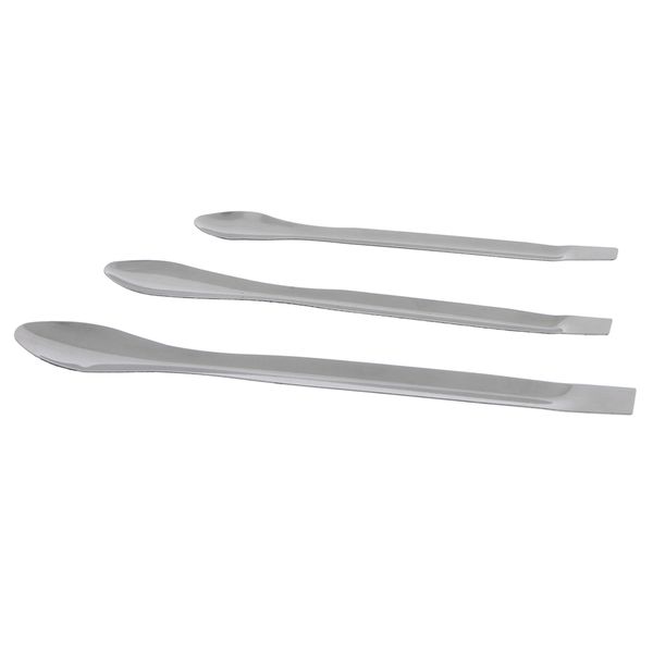 

3pcs silver stainless steel medicinal ladle spoon chemistry experiment accs