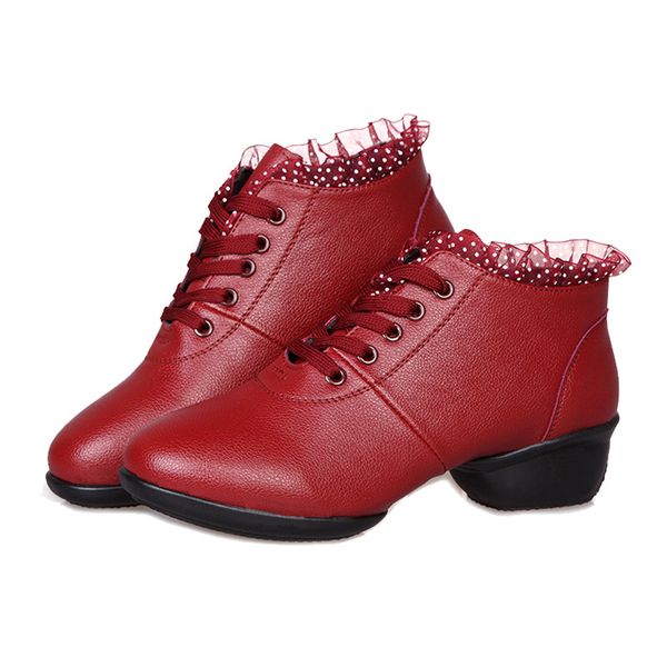 

ismrcl plus size 35~42 heels lady plaza jazz dance sneakers for women's modern dance shoes red black white sports
