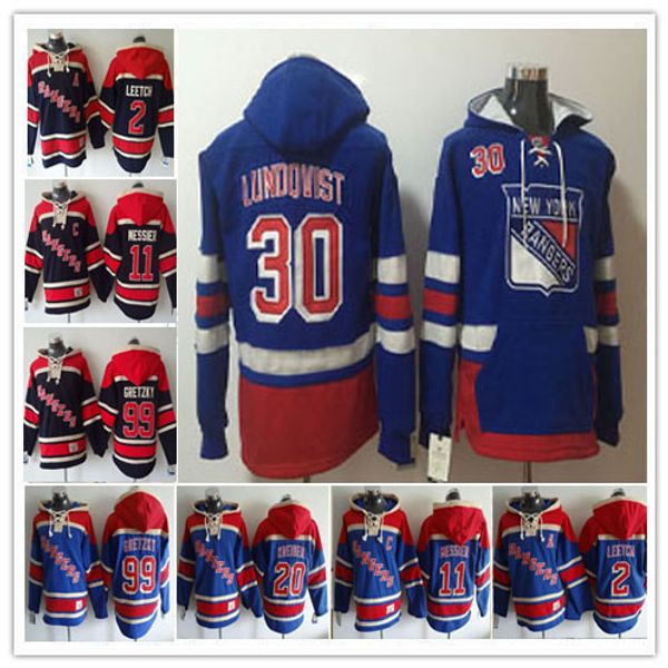 

new york rangers hoodies 99 wayne gretzky 2 brian leetch 11 mark messier 30 henrik lundqvist 20 chris kreider hoodiejersey, Red