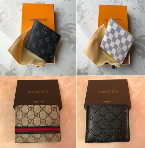 

designer mens wallet famous men luxury wallets special pu multiple short small bifold wallet with box,louÃ¬s vuÃ¬ttÃµn wallet, Red;black