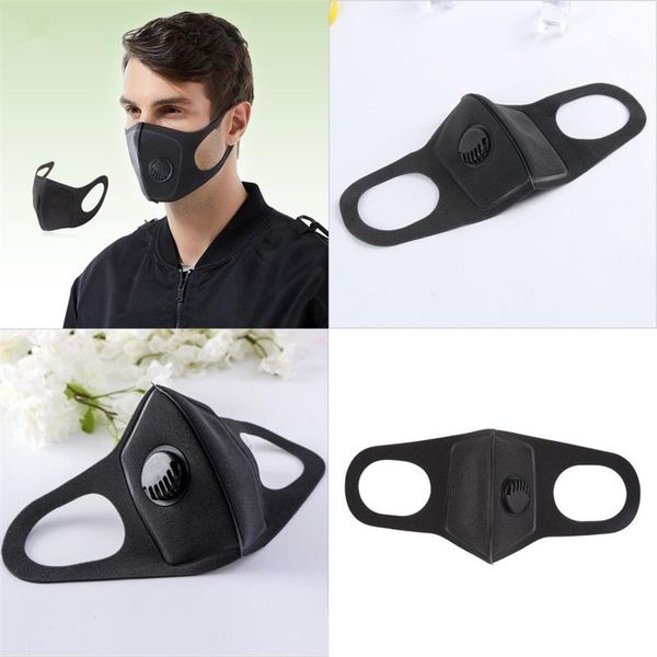 

protect face masks with breathing valve pure color 2 layer sponge mouth mask men women stereo mouth-muffl
