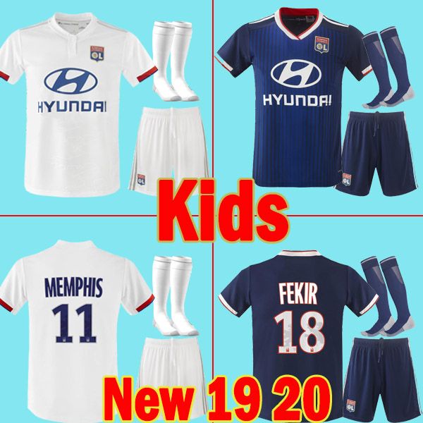 

19 20 JUNINHO Maillot de Foot Olympique Lyonnais FEKIR Lyon Soccer Jersey Dembele TRAORE Aouar Memphis 2019 2020 Lyon OL Football Shirt kids