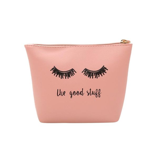 

ladies solid color simple cosmetic bag fashion small portable storage bag letter printing makeup bags with multicolor pattern /e